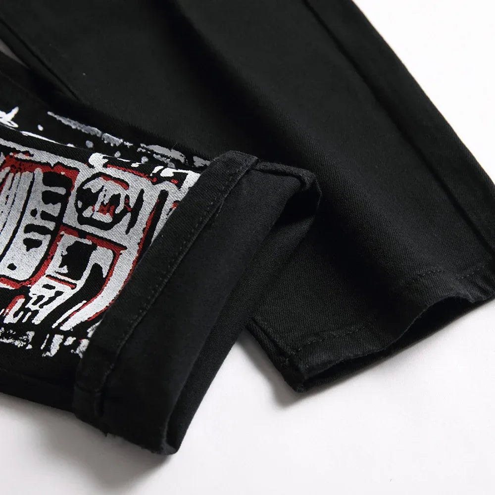 Men's Stylish Jeans Featuring Unique Letter Prints and patterns - ShopHub