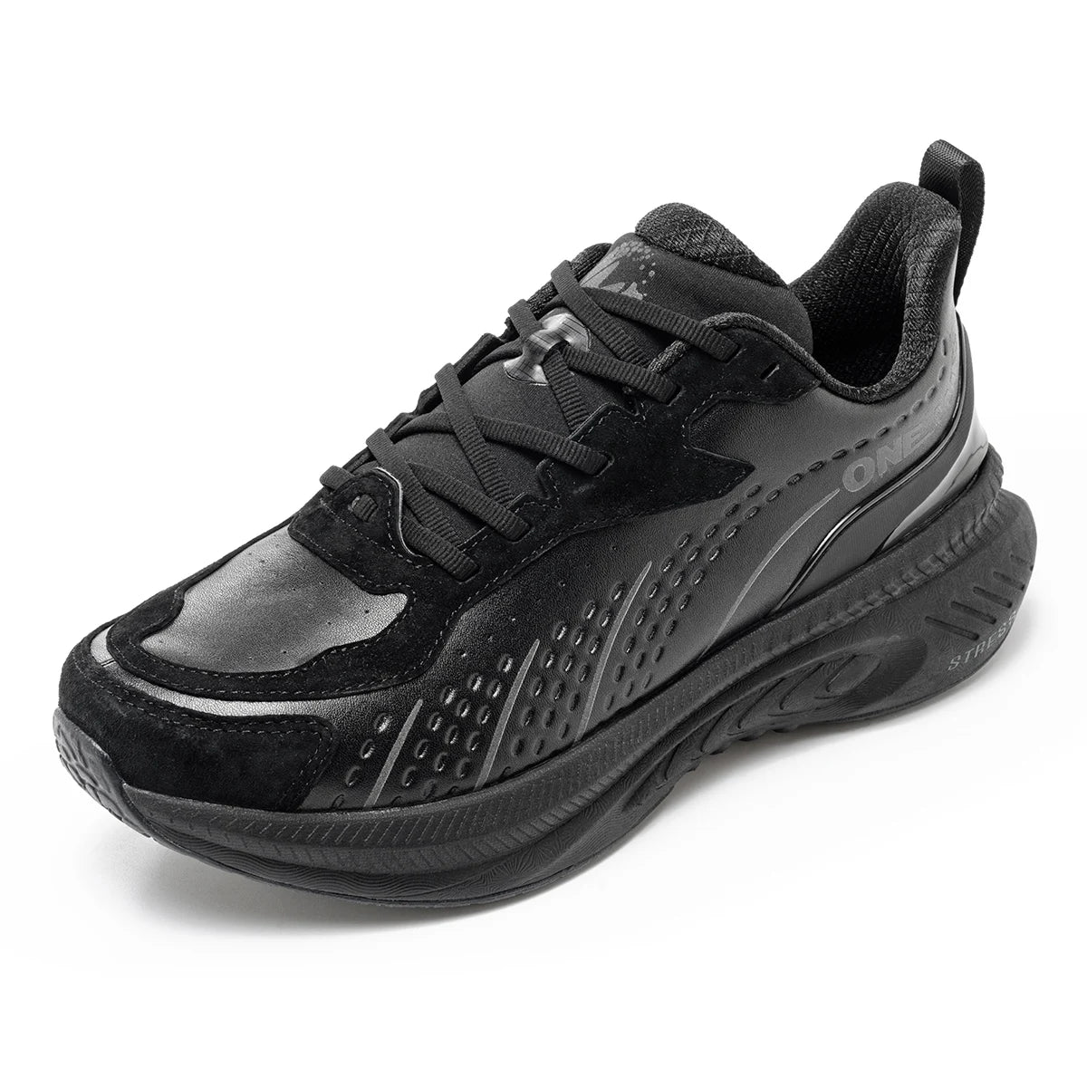 ONEMIX Black Leather Training Running Shoes