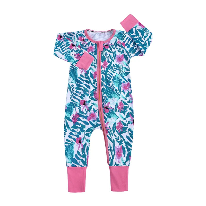Kids Tales Little Moments Cotton-Blend Double-Zip Baby Romper