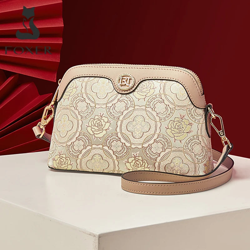 FOXER Chinese Style Embroidery Women Shoulder Underarm Bag