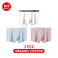 MiiOW Men's Cotton Underwear - 3Pcs Antibacterial Boxers
