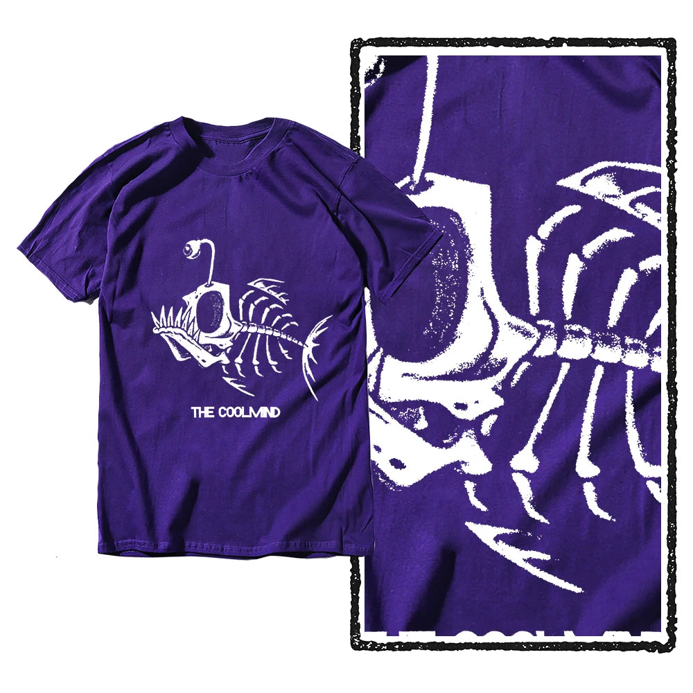 Bonefish Skull Deep Sea Fish Skeleton Funny Fisherman men T-Shirt Cotton O-Neck Short Sleeve Men T Shirt Oversize Streetwear
