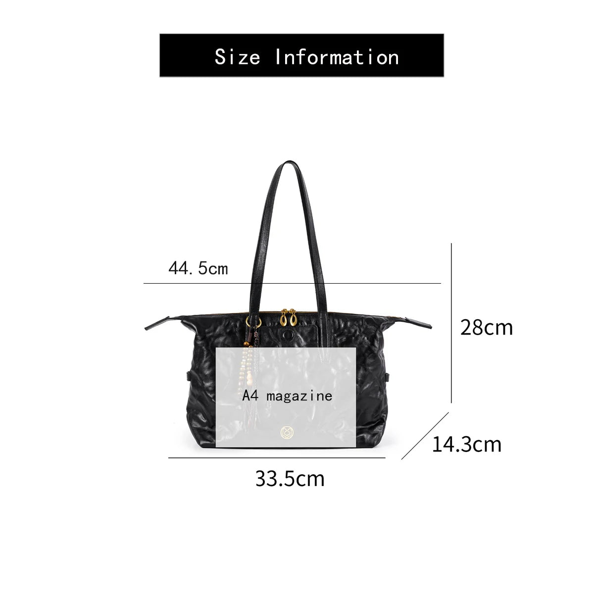FOXER Luxury Genuine Leather Tote Bag