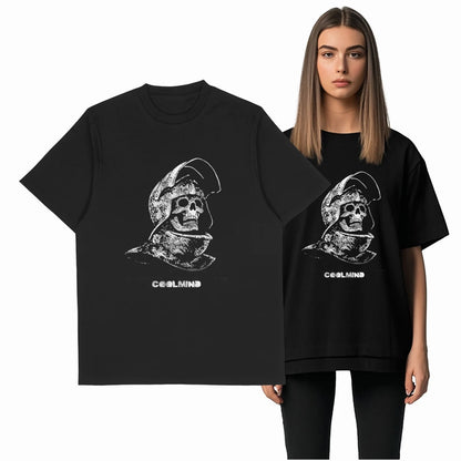 COOLMIND Skull Graphic Cotton T-Shirt | Unisex Streetwear