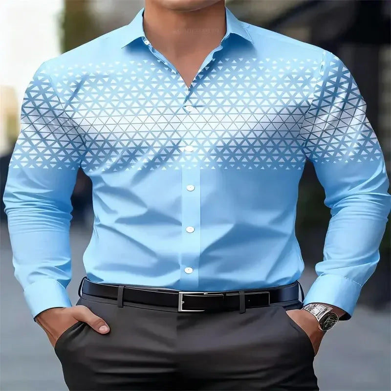 Men's Stylish Casual Red 3D Printing Shirts - ShopHub