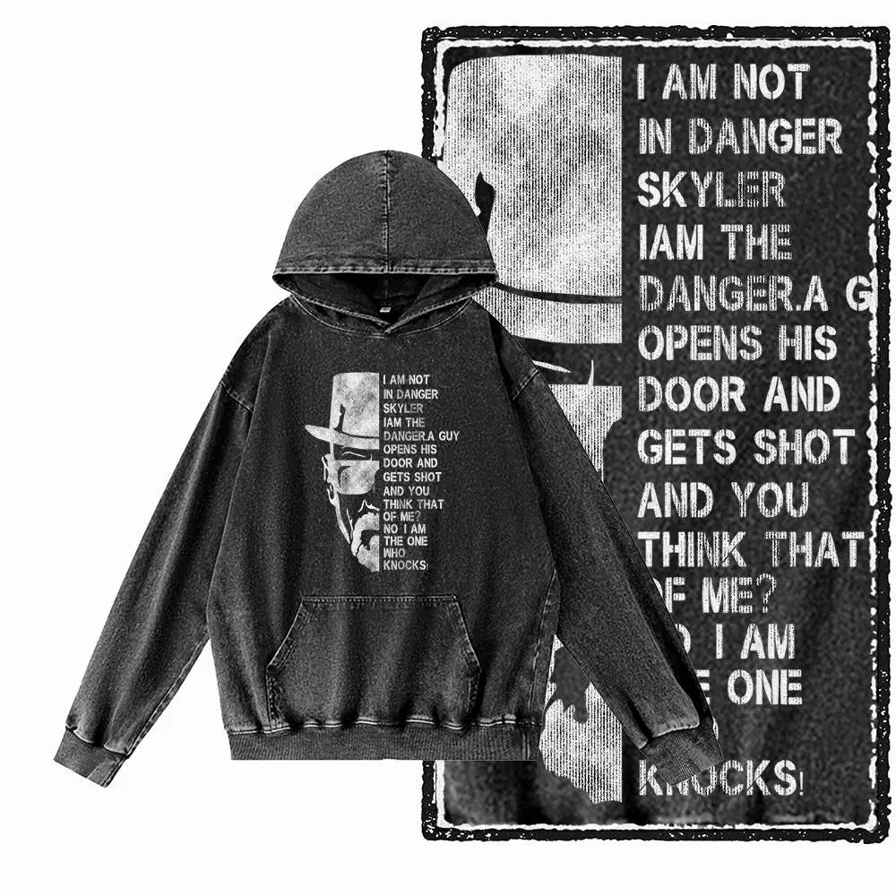 Heisenberg Graphic Acid-Washed Black Hoodie