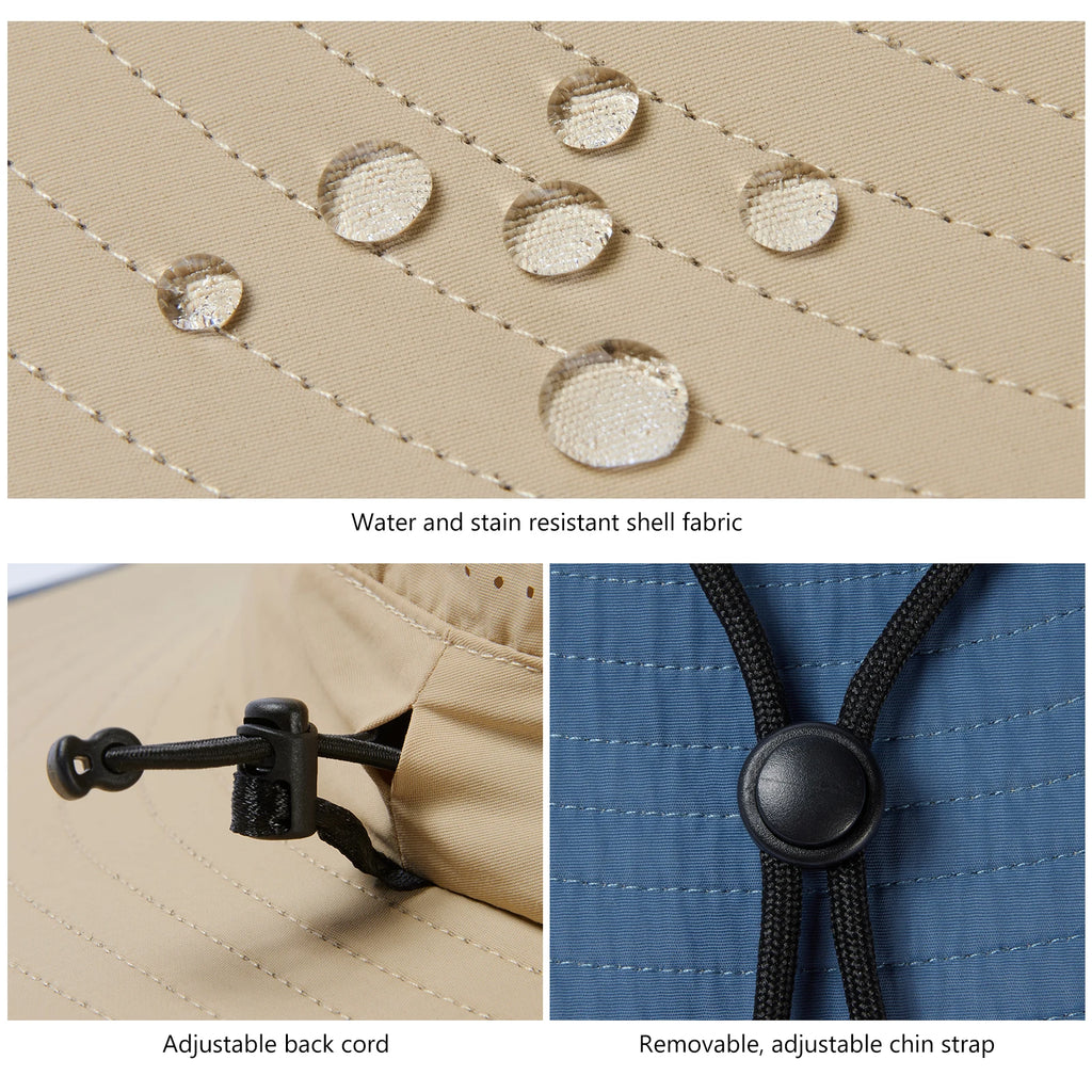 UPF 50+ Foldable Birm Water-Resistant Sun Bucket Hat