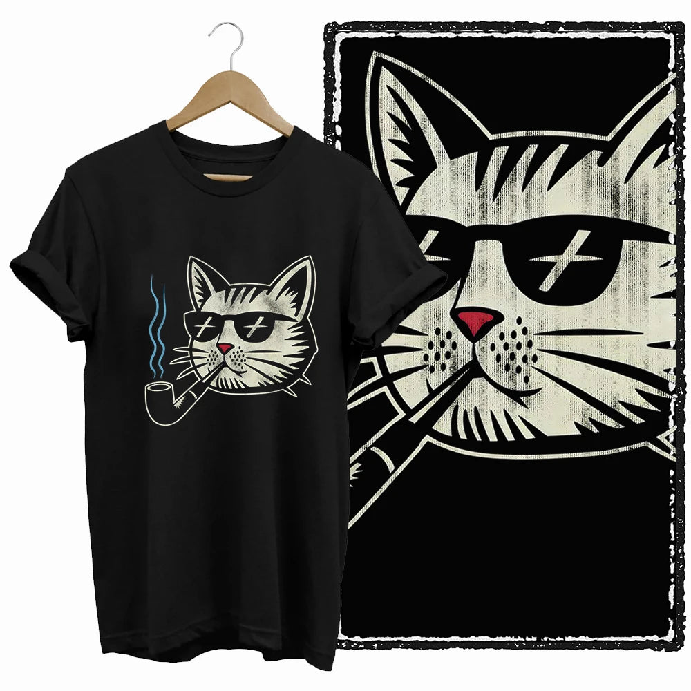 COOLMIND Black Cat Graphic T-Shirt | Women's 50-Design