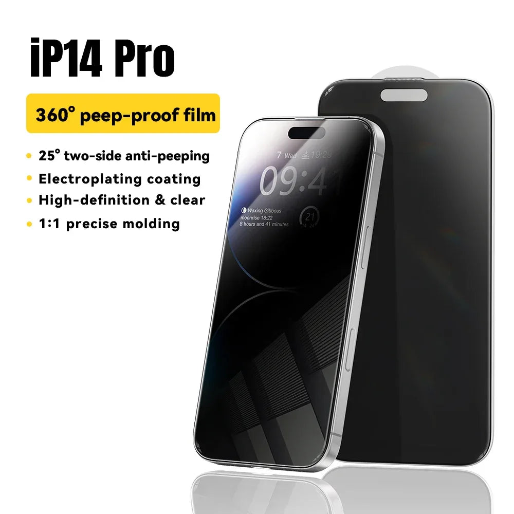 Essager 2Pcs Anti-Peeping Glass for iPhone 16, 15, 14, and 13 Pro Max Plus - ShopHub