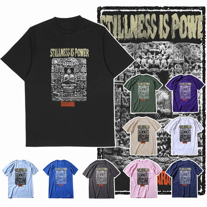 COOLMIND X0080 Serenity Buddha Graphic Cotton Tee