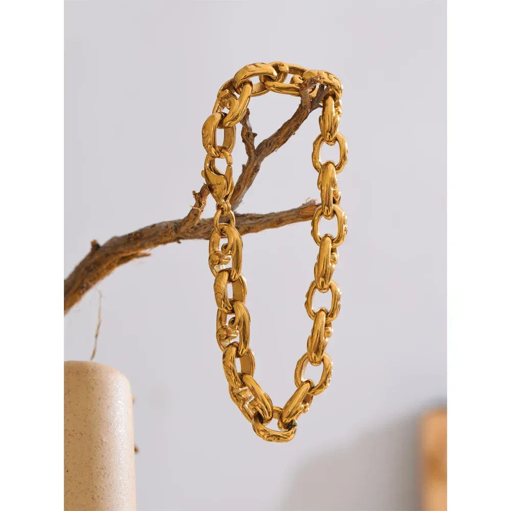 22cm Stainless Steel Cuban Chain Bracelet Bangle - ShopHub