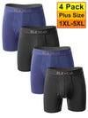 Men's Breathable Boxer Shorts — 4-Pack (Plus Size 1XL–5XL)