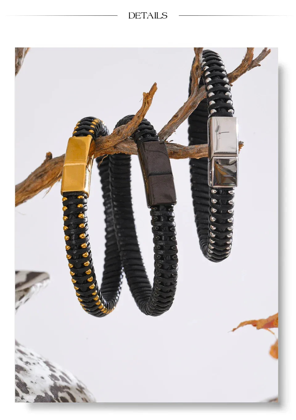 22cm Men’s Fibre Rope Braided Classic Bracelet - ShopHub