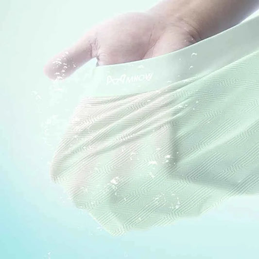 MiiOW 3Pcs Silky Ice Silk Men Underwear Boxers Antibacterial Mint Crotch Men's Panties Seamless Breathable Man Underpants Boxers