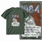 G01 Army Green Cotton Big Size 1984 Graphic Men T-shirt | Streetwear Cool Vintage O-neck Men's Tee Tshirt