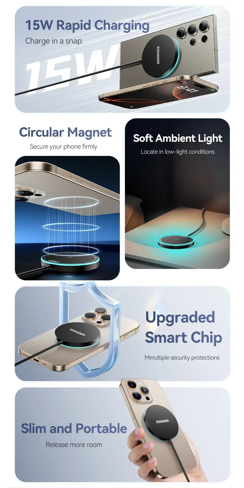 Essager 15W Magnetic Wireless Charger - ShopHub