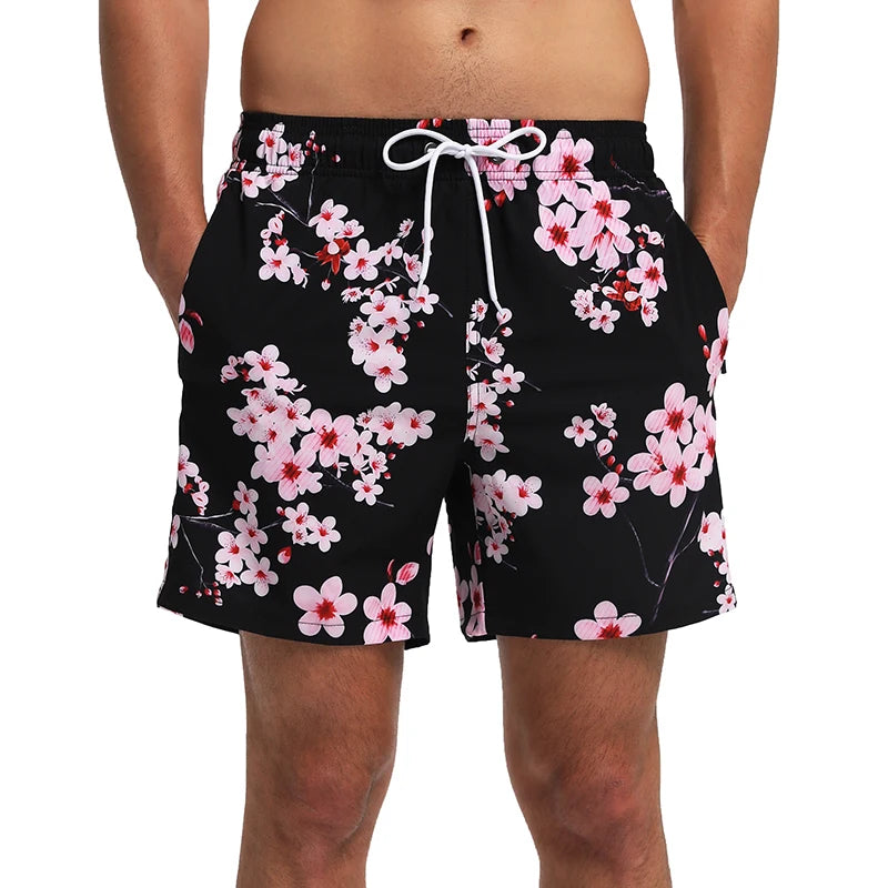 Men's breathable summer boardshorts from ShopHub NZ with quick-dry mesh liner, pockets, suitable for gym and running.