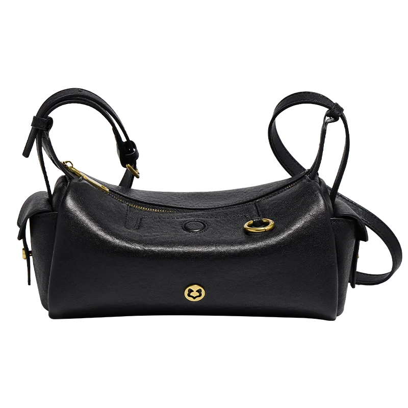 FOXER 2026 New Spring Women's Shoulder Bag Genuine Leather Cylinder Crossbody Bag Lightweight & Durable Bag for Travel & Daily