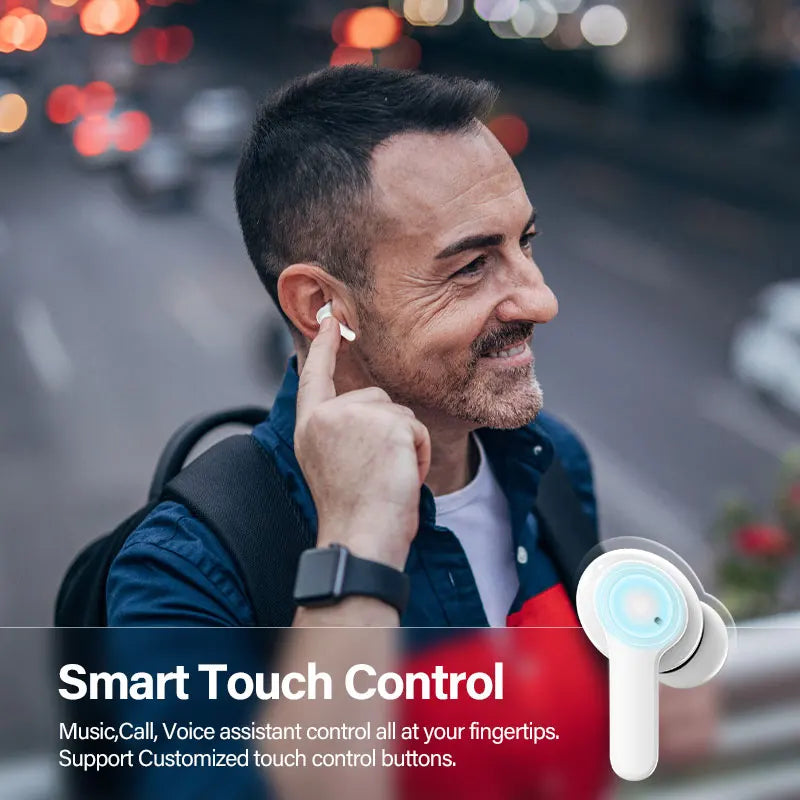 QCY T13 Wireless Earphones with 4 Mic ENC, HD Call, Stereo Sound, Touch Control, Long Standby 40Hrs - ShopHub