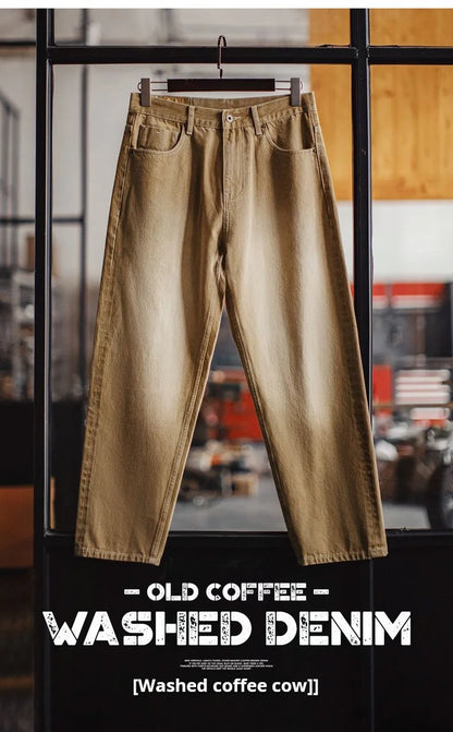 Maden Men's Vintage 13.8oz Washed Selvedge Denim Jeans