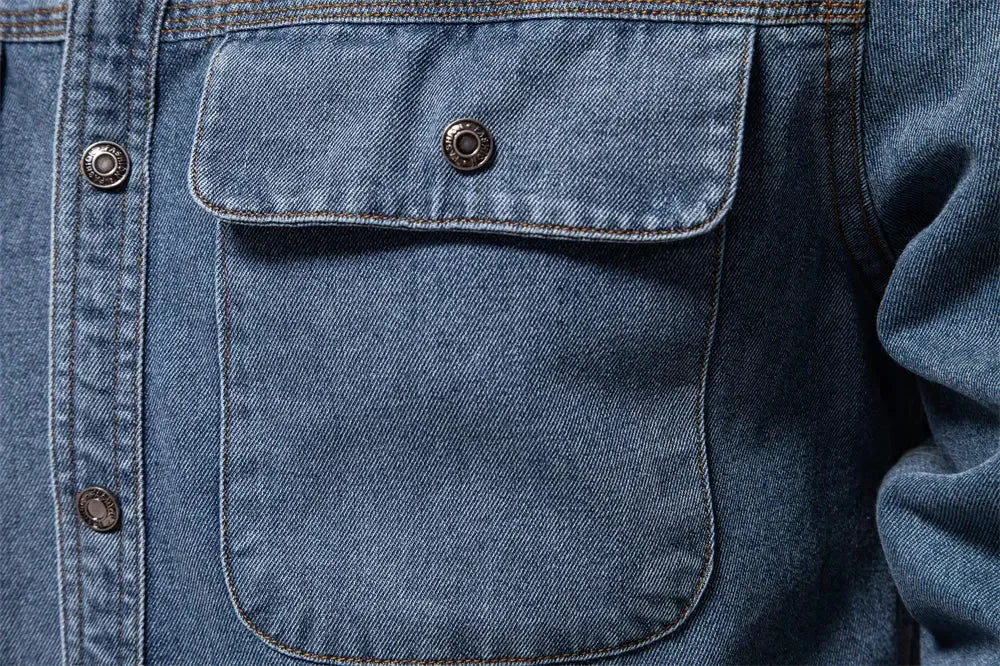 AIOPESON's 100% Cotton Denim Shirts - ShopHub