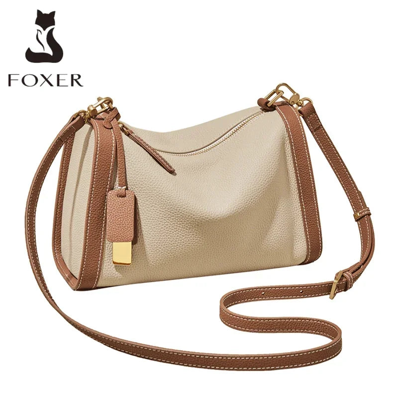 Women's Cowhide Leather Shoulder Bag Vintage Soft Messenger Handbag Fashion Crossbody Bags Female Underarm Bag DF900083S