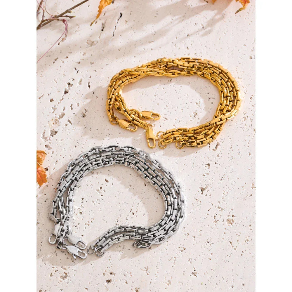 22cm High Quality Stainless Steel Metal Chain Bracelet Bangle - ShopHub