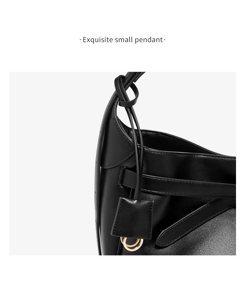 FOXER Women's Shoulder Bag Soft Artificial Leather Underarm Bag Large Capacity Lady Handbag Simple Daily Tote Bag Purse
