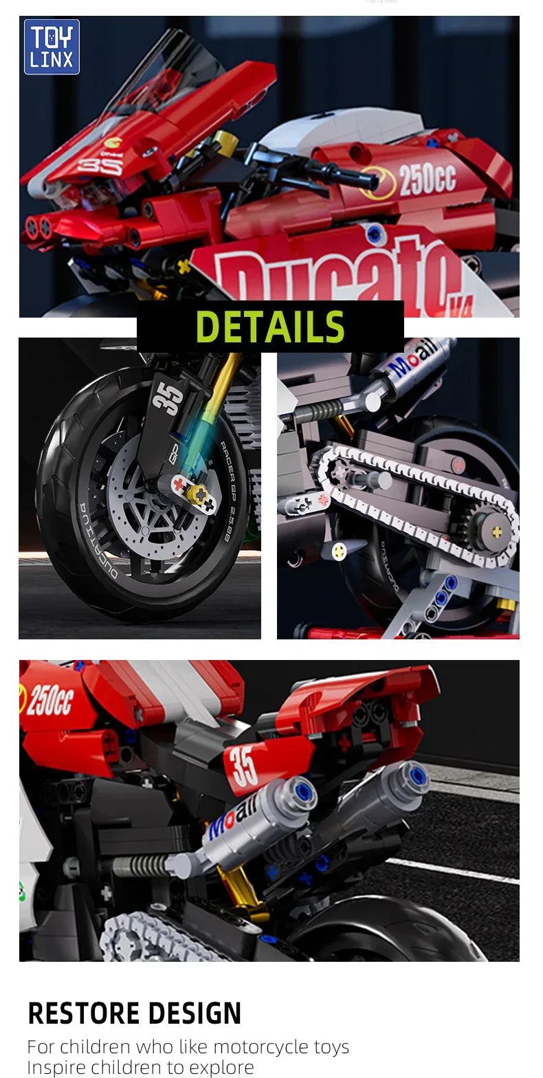 TOYLINX 883 PCS Collectible Motorcycle Display Model - ShopHub