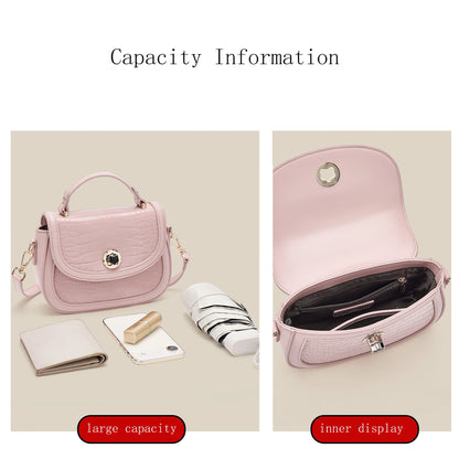 FOXER Chic Luxury Shoulder Bag for Women PU Leather Pink Top‑handle Handbag Fashion Ladies Crossbody Purse for Daily Dating