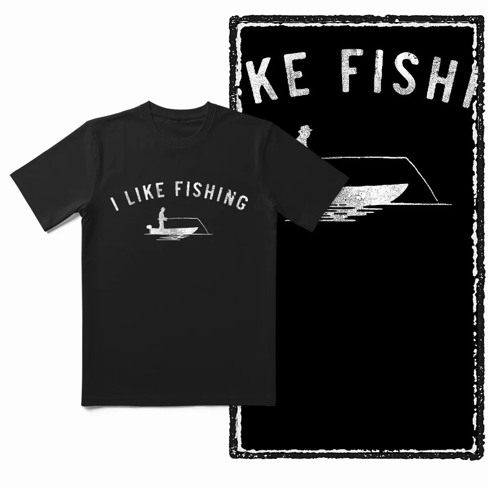 COOLMIND Z1018 Funny Fishing Graphic Cotton Tee