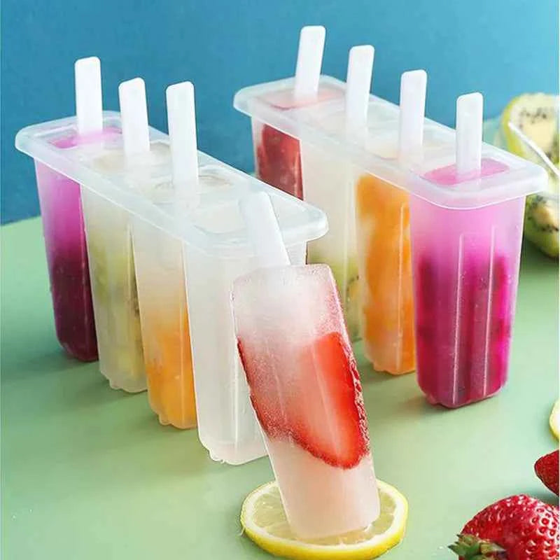 Popsicle Mold Set, DIY Reusable Maker for Yogurt Fruit Snacks, Healthy Homemade Treats for Party