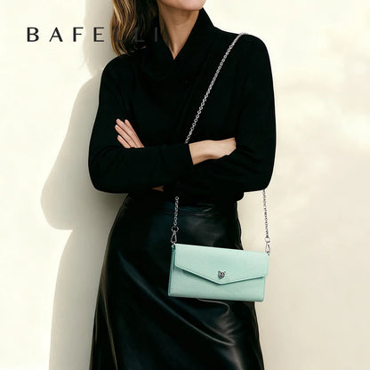 BAFELLI Genuine Leather Chain Wallet Bag