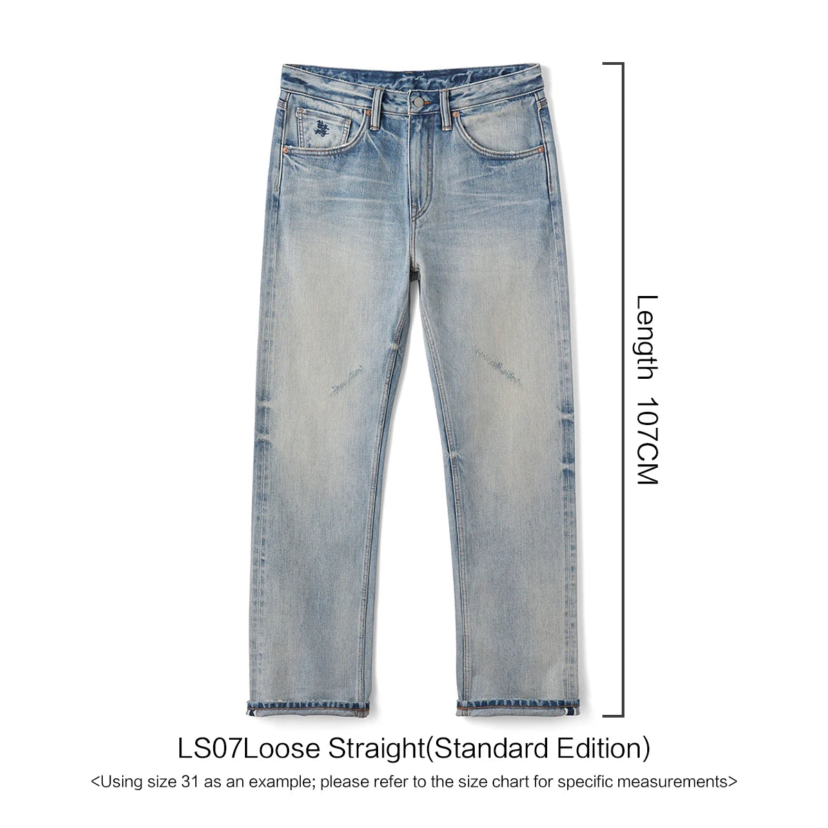SIMWOOD High Standard 2026 Autumn New Loose Straight 14.3oz Selvedge Denim Jeans Men's Retro Washed Ripped Pants Vintage Trouser