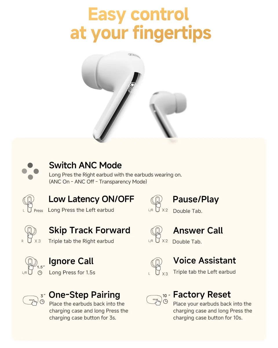 QCY MeloBuds Pro Earphones with 46dB ANC, Hi-Res LDAC, Bluetooth 5.3, 6 Mic Multipoint Connection, In-Ear Detection - ShopHub