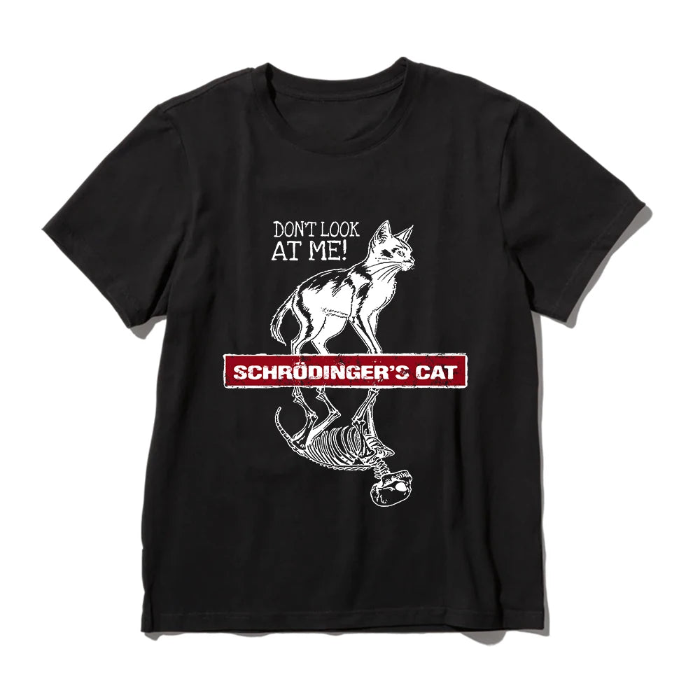 COOLMIND Schrödinger's Cat Graphic Cotton T-Shirt