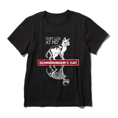 COOLMIND Schrödinger's Cat Graphic Cotton T-Shirt