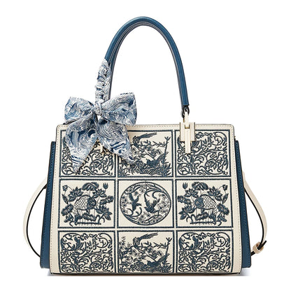 FOXER Split Leather Large Tote Handbag