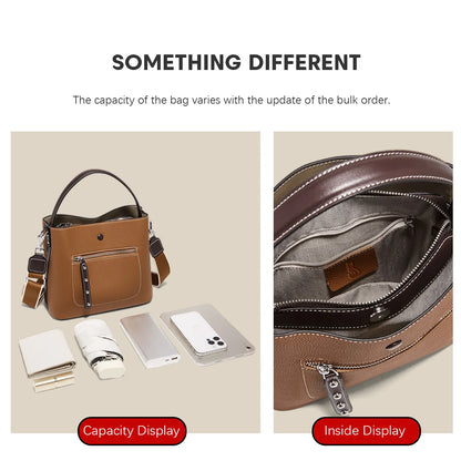 FOXER New Lady's Handbag Fashion 2026 Spring Summer Genuine Leather Casual Women Tote Bag Large Capacity Crossbody Shoulder Bag