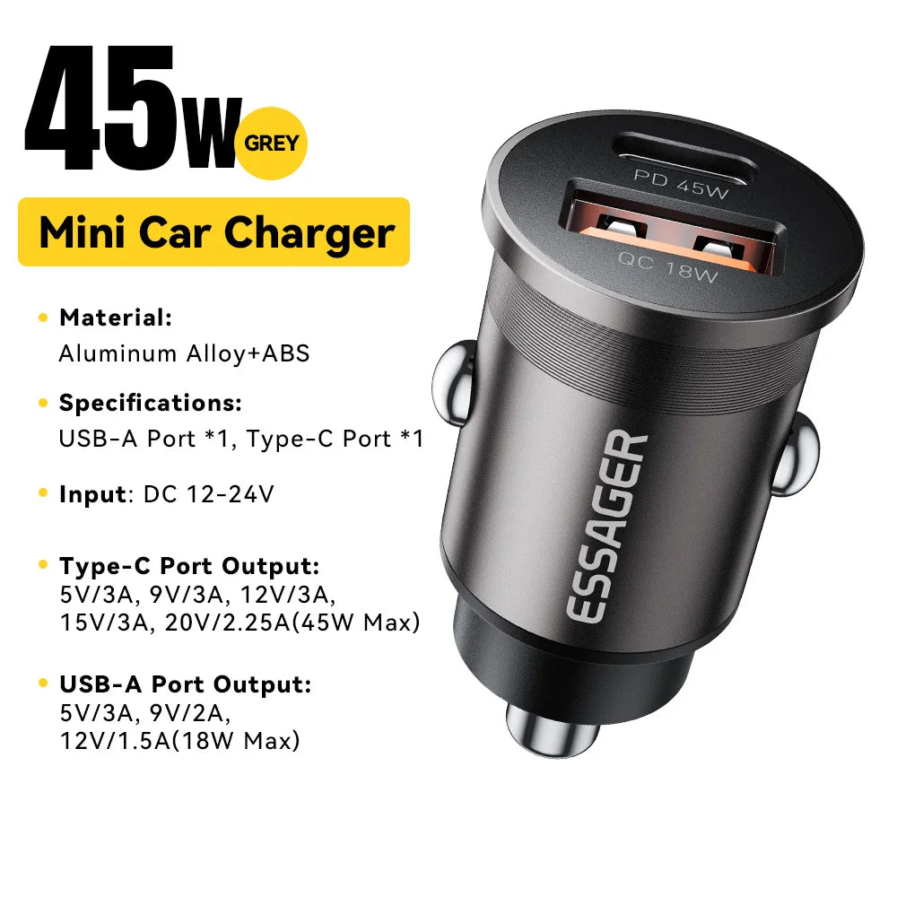 Essager 45W Mini USB Car Charger