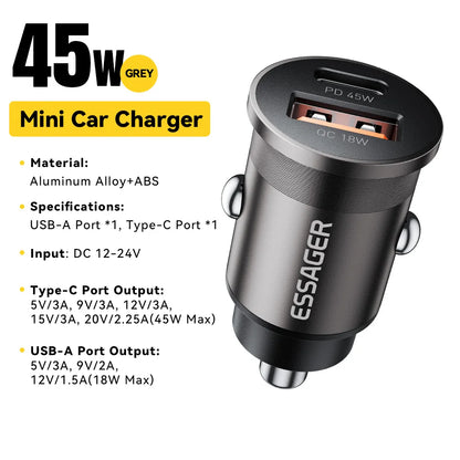 Essager 45W Mini USB Car Charger
