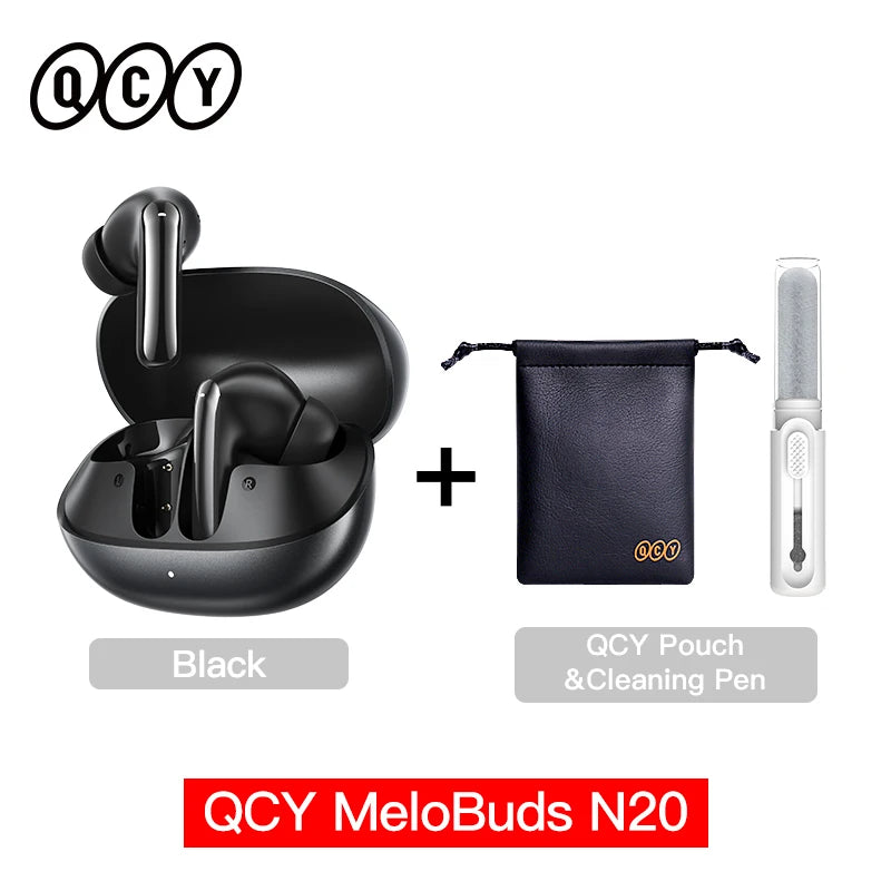 QCY MeloBuds N20 Earphones - Wireless Bluetooth 6.0 with 13mm Drivers and 50dB Adaptive Hybrid Noise Cancelling, 40Hrs Battery Life - ShopHub