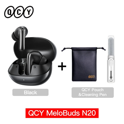 QCY MeloBuds N20 Earphones - Wireless Bluetooth 6.0 with 13mm Drivers and 50dB Adaptive Hybrid Noise Cancelling, 40Hrs Battery Life - ShopHub