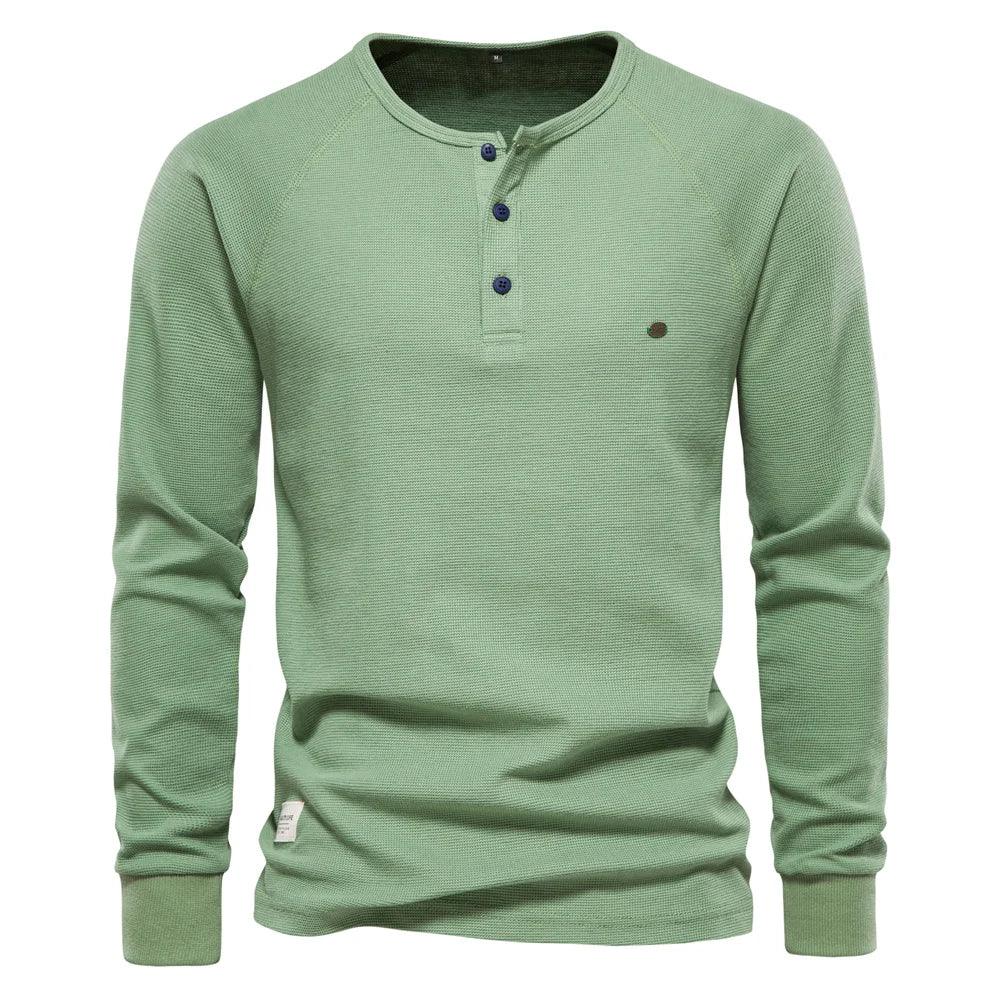 AIOPESON Waffle Henley Shirts - ShopHub