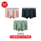 MiiOW Combed Cotton Men's Boxers - 40S Antibacterial Breathable Underwear 7A Soft Boxershorts
