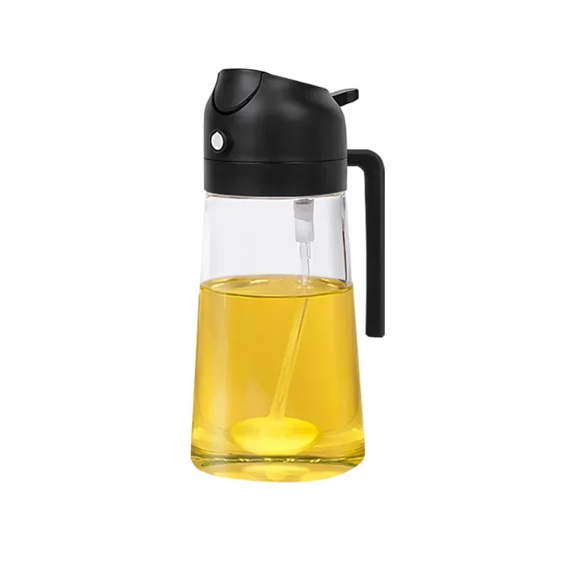 2 In 1 Oil Spray Bottle with Pour Spout - Perfect for Olive Oil, Soy Sauce, BBQ, Camping, Baking, and Picnics