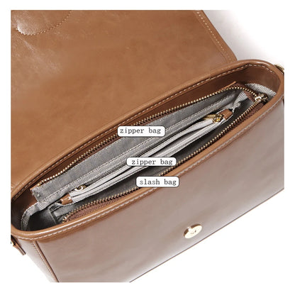 FOXER Split Cowhide Leather Crossbody Bag