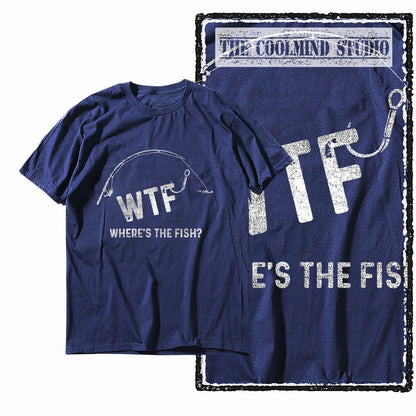 COOLMIND Z1018 Funny Fishing Graphic Cotton Tee