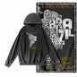 COOLMIND G25 Vintage Print Acid-Washed Black Hoodie