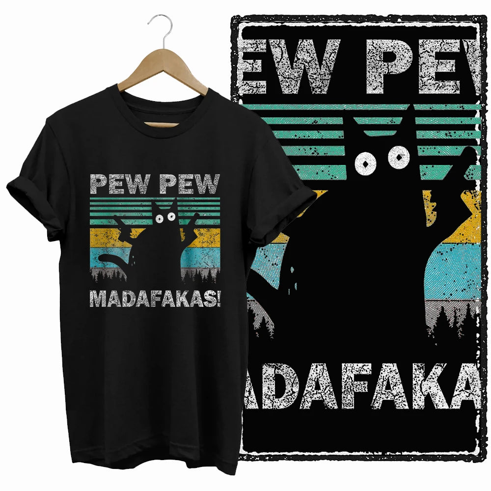 COOLMIND Black Cat Graphic Cotton T-Shirt | Women's Design Collection